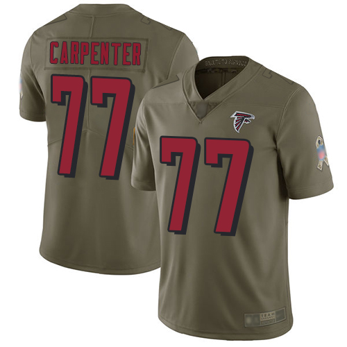 Atlanta Falcons Limited Olive Men James Carpenter Jersey NFL Football #77 2017 Salute to Service